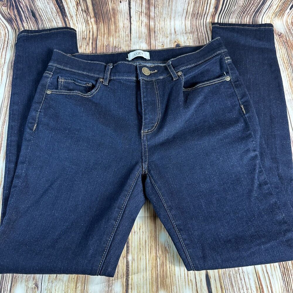 Loft SKINNY Womens Size 4 Blue Mid Rise Jeans Denim Pants Ann Taylor 28x27.5 - Picture 2 of 10